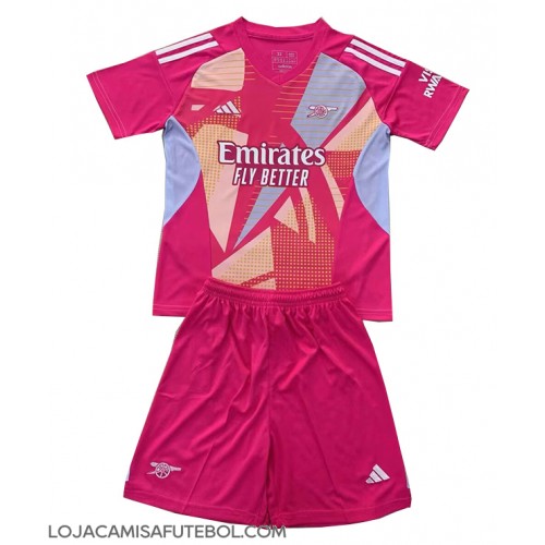 Camisa de Futebol Arsenal Goleiro Equipamento Secundário Infantil 2024-25 Manga Curta (+ Calças curtas)